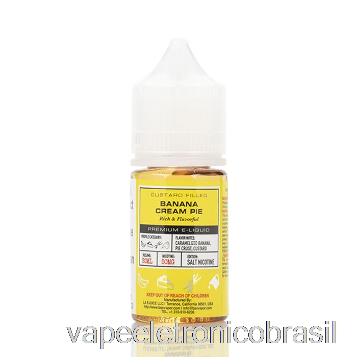 Torta De Creme De Banana Vape Eletrônico - Série Bsx Salt - 30ml 30mg